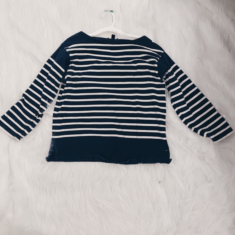 J.Crew Navy Striped Boatneck Top!